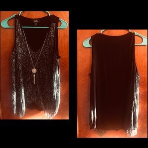 By & By Size Medium black and silver tank top